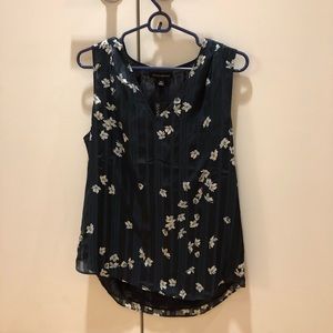Banana Republic Navy Floral Print Tank
